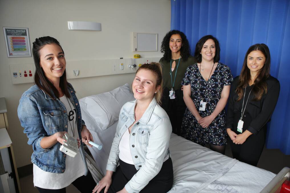 Tailored care: Mum-to-be, Sarah Dunn, with Sutherland Hospital midwives Sophie McNeill, Amanda Rehayem, Ashleigh Cario and Ashlee Rea. Picture John Veage


Picture: John Veage