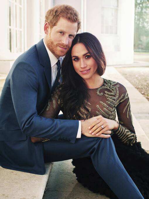 Meghan Markle wore a dress designed by Ralph & Russo for her engagement photo shoot with Prince Harry. Picture: AP/Alex Lubomirski