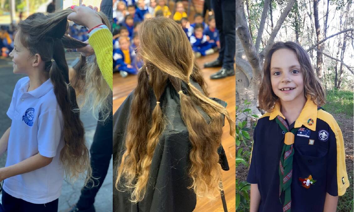 Before and after: Lincoln's long locks were donated to kids in need.