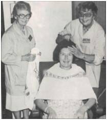 First volunteers: 1974 saw the commencement of the Rose Ladies Auxiliary. After one year, 57 ladies were greeting and escorting patients on admission, carrying out messages, providing hair care, assisting in medical department. Picture: the Rose Ladies Auxiliary.