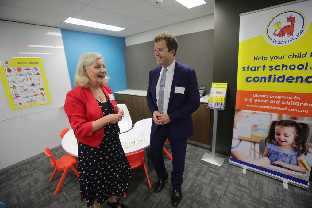 New premises, more programs: Clever Care Now chief executive Jill Deering and Attorney General Mark Speakman at the launch of what was formerly known as Nurses on Wheels. Picture: John Veage