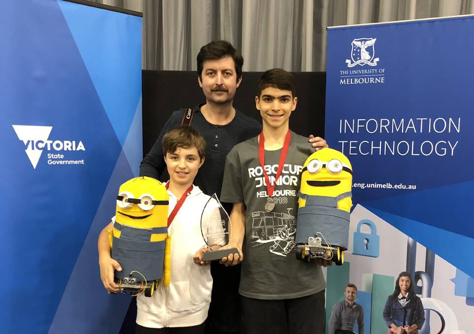 Minion magic: Michael Malyshenko and Daniel Slachov placed second in the competition.