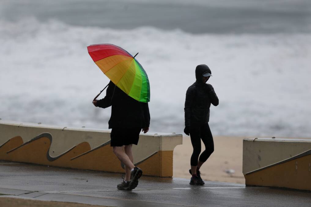 It was wet and windy at Cronulla for most of Tuesday with much of the same forecast for Wednesday. Pictures: John Veage, Chris Lane