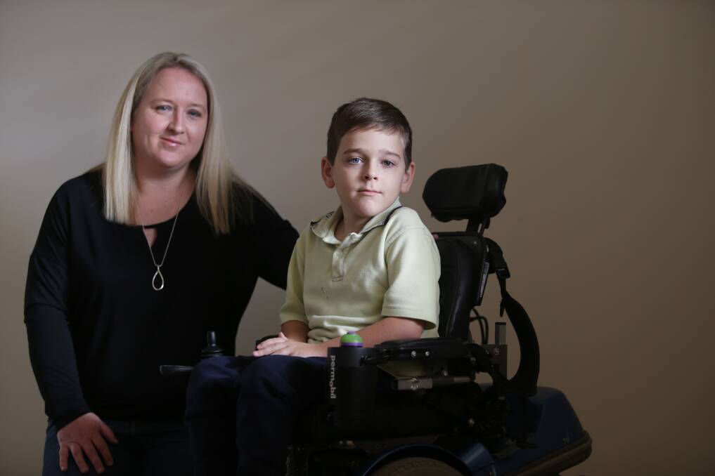 Moving forward: Loftus's Belinda Wormleaton and her son Thomas, who has spinal muscular atrophy, have received a generous community donation. Picture: John Veage