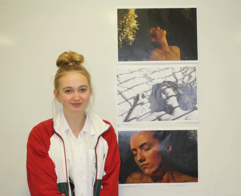 Extending artistic skills: Heathcote High School student Rachel Meldrum impressed with her work for National Art School. 