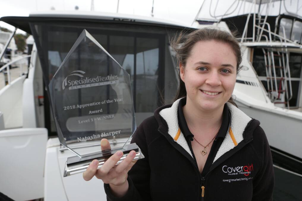 National apprentice award: Natasha Harper won an award for her work in the marine industry. Picture: John Veage