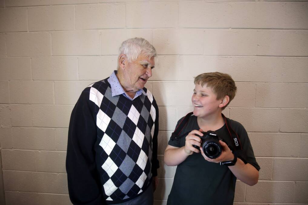Seniors in focus: Bruce Grimley and Oliver Irvine-Todd, who were involved in the inter-generational film. Picture: Chris Lane