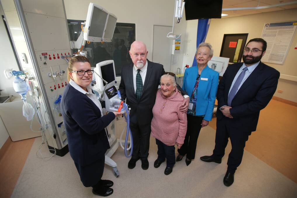 An air of generosity: Laurie O'Grady, Jenny Read, Wendy Brown and Elie Bassil raised funds for new humidifiers for Sutherland Hospital. They are pictured with Nurse Unit Manager, Bety Krstevska. Picture: John Veage