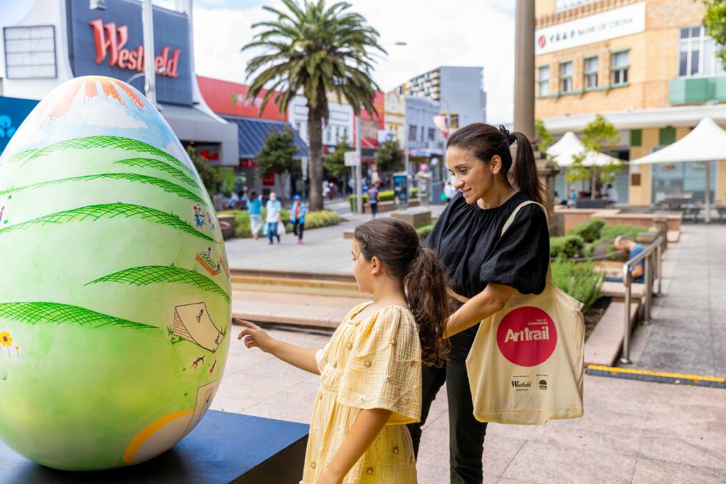 Visual art: The giant egg holds special meaning for the Vasiliou family. 