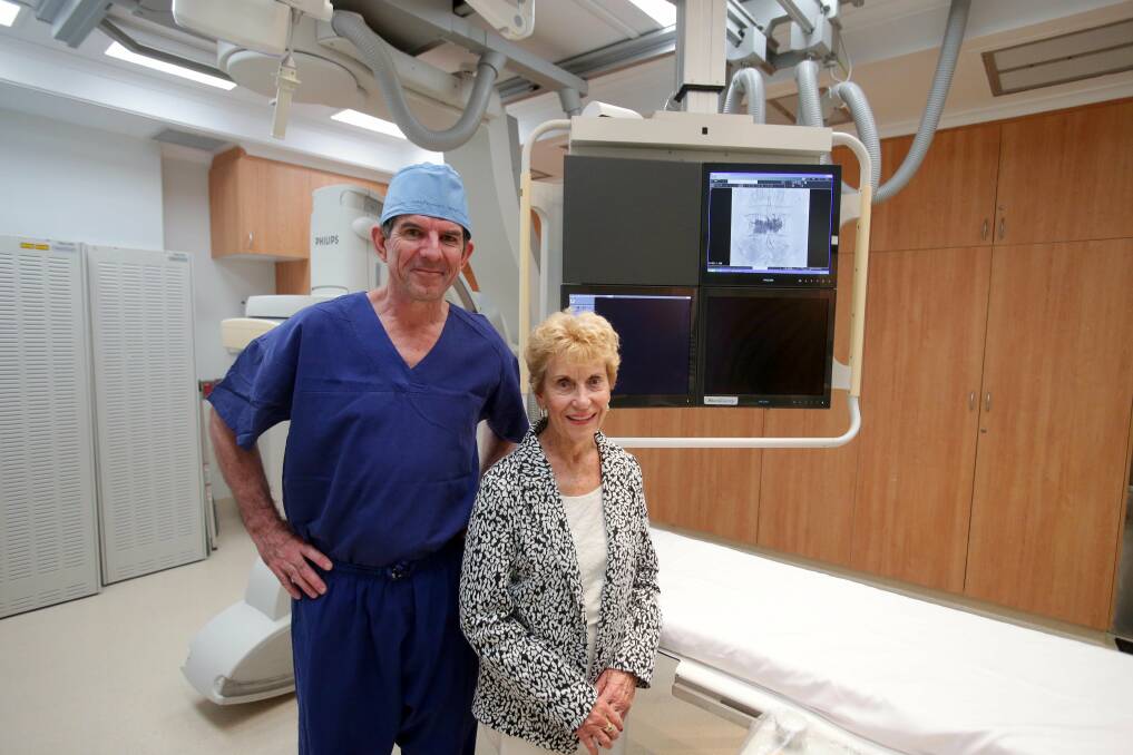 Surgical innovation: Dr William Clark, pictured with a patient, Dorothy Exon, of Caringbah, led a trial into spinal fracture treatment at St George Private Hospital. Picture: Chris Lane
