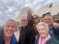 The Hoffmann family including Matthew, John, Paul, Corinne, Monica and Tim prepare for the 50th birthday celebrations of the Sydney Opera House. Picture supplied