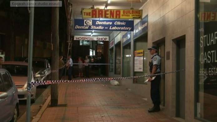 Police outside St George Dance Centre Kogarah on Thursday night following the incident. Picture: ABC