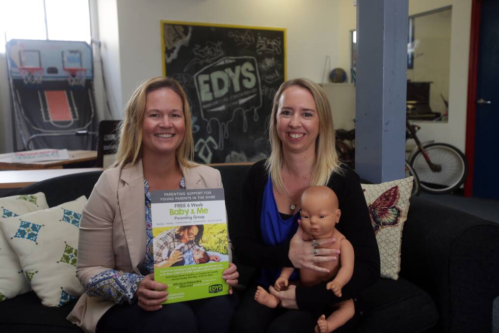 Help for mums: A free parenting program for young women is coming up. Pictured is Engadine District Youth Services manager Kim Byron and Sutherland Shire Family Services operations manager Michelle Fairweather. Picture: John Veage