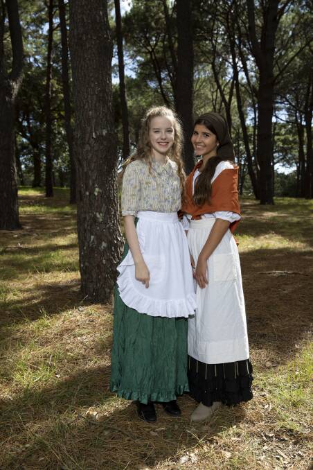 Performance space: The Shire's Lara Winsbury and Olivia Vouris ahead of the musical Fiddler on the Roof. 