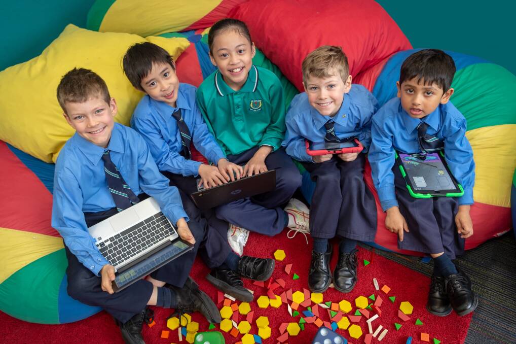 High achievers: Lachlan Quinn, Keon and Keisha Castillo, Tyler Quinn and Rohan Chandy. Picture: Kitty Beale