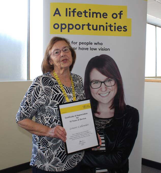 Deserved recognition: Vision Australia volunteer Lenore Callender was recognised for her support. 