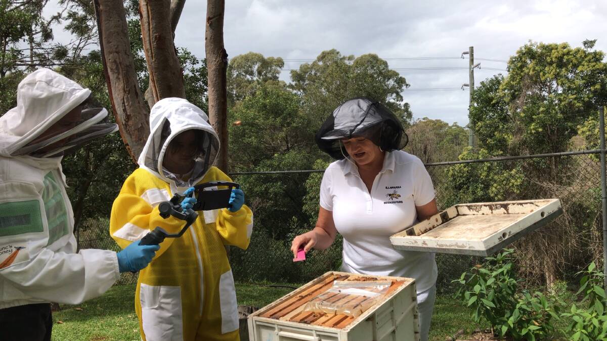 Hive of activity: TAFE NSW Loftus students filmed a project about declining bee numbers, entirely on an iPhone.
