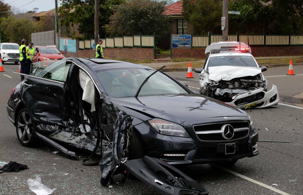 A police officer has been charged following a serious crash that left a woman injured at Cronulla. Picture: John Veage
