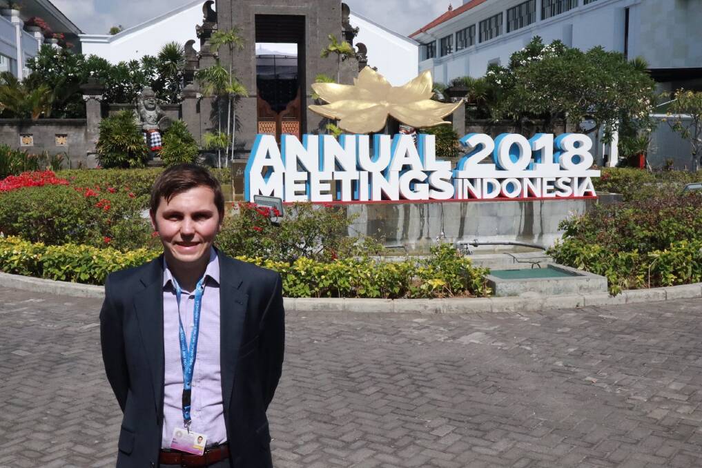 
We are the future: Cronulla's Ben Munns, 21, a student from the University of NSW, represented Australia at an international conference. 