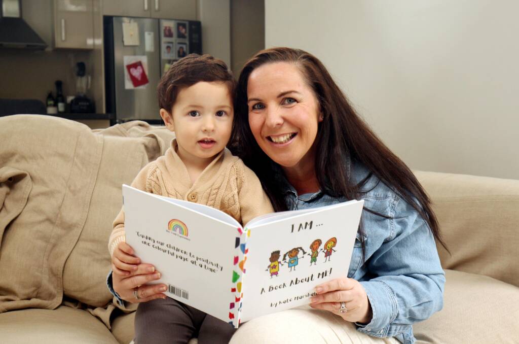 Identity awareness: Sans Souci self-published author and mum, Kate Marshall, with her son Stirling, age two, wrote a book to help boost children's self-awareness. Picture: Chris Lane
