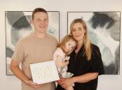 Paul and Ashleigh Sorensen with their daughter Freya will remember baby Bronte at a memorial service at Woronora on October 15. Picture by Chris Lane