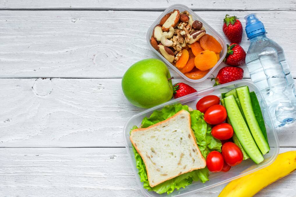 Hydration: A variety of nutritional foods including nuts, fruits, vegetables and fibre, kept cool with icy water, makes for a healthy lunchbox.