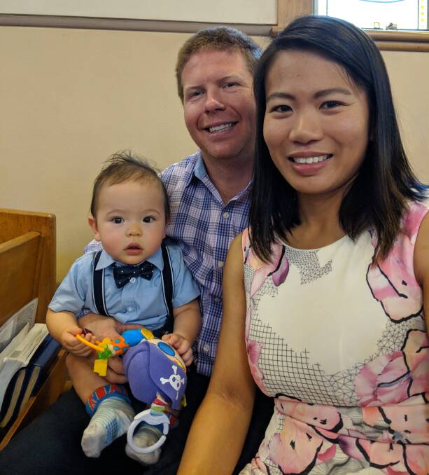 Christopher Mulhern and Angela Chau with their son Rory, who was born at 30 weeks.