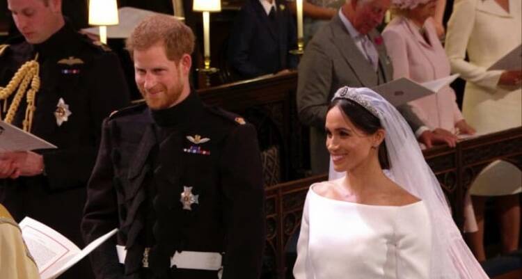 Prince Harry and Meghan Markle wed at St George's Chapel, Windsor Castle. Picture: AP