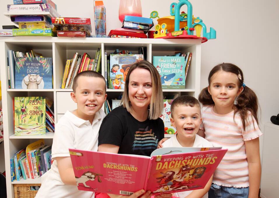Mum's mission: Como author Carla Fitzgerald, pictured with her children Lachlan, Tom and Rosa, said her first book aimed to inspire children to be confident and resilient. Picture: Chris Lane
