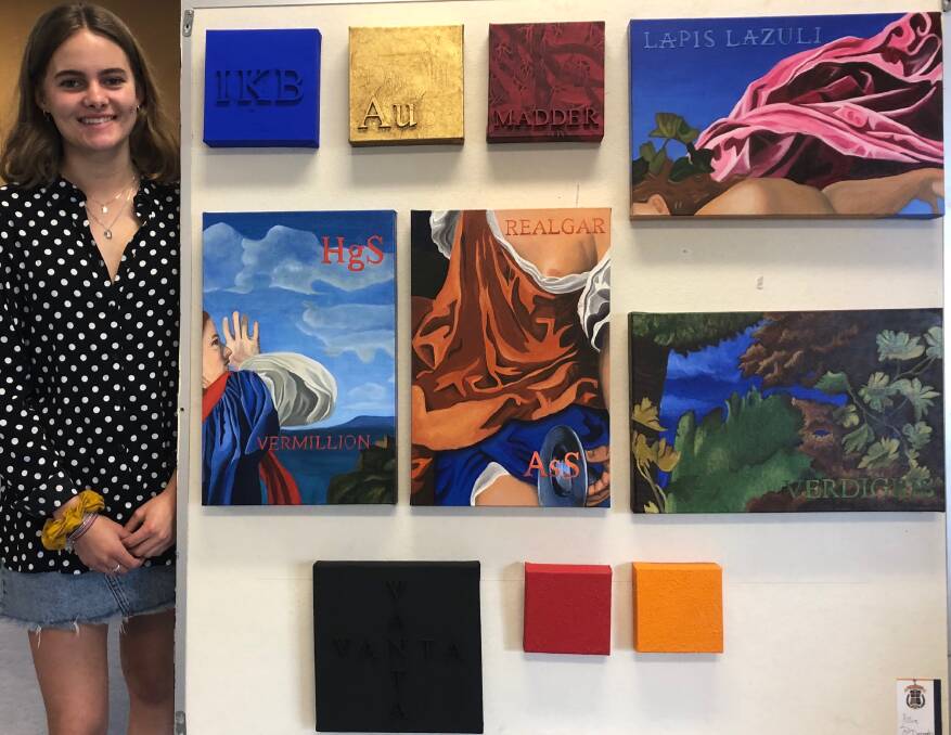 Renaissance inspired: De La Salle Senior College Cronulla student Lillie McDonagh explores history in colour with her major visual arts project, which will be on display at Hazelhurst Gallery in the school holidays. 