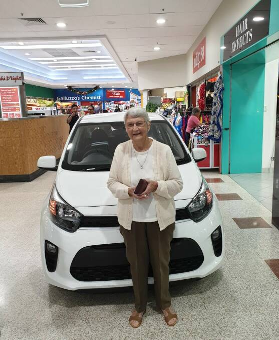 Lucky draw: Peakhurst's Margaret Rae won a new car at Riverwood Plaza.