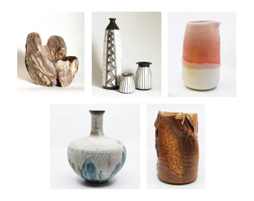Clay creations: Designs made by Janet Selby, Christine Skrobek, Kristi Pupo, Suemi Chiba and Margaret Chapman. Picture: PHPG