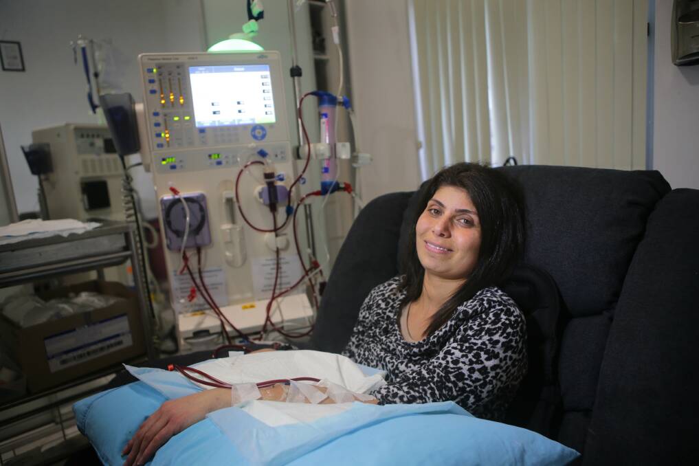 A patient wait: Margaret Kazzi, 30, of Brighton-Le-Sands, is on dialysis at home, and is on the transplant waiting list. She hopes that DonateLife Week will result in more registrations on the Australian Organ Donor Register, while she awaits a life-saving kidney transplant. Picture: John Veage