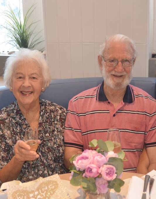 Champagne occasion: Olivia and Jim Ayling celebrate their 70th wedding anniversary.