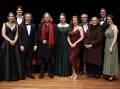 Finalist line-up: Arncliffe's Raphael Hudson, pictured fourth from the left wearing the red scarf, is one of eight opera finalists.