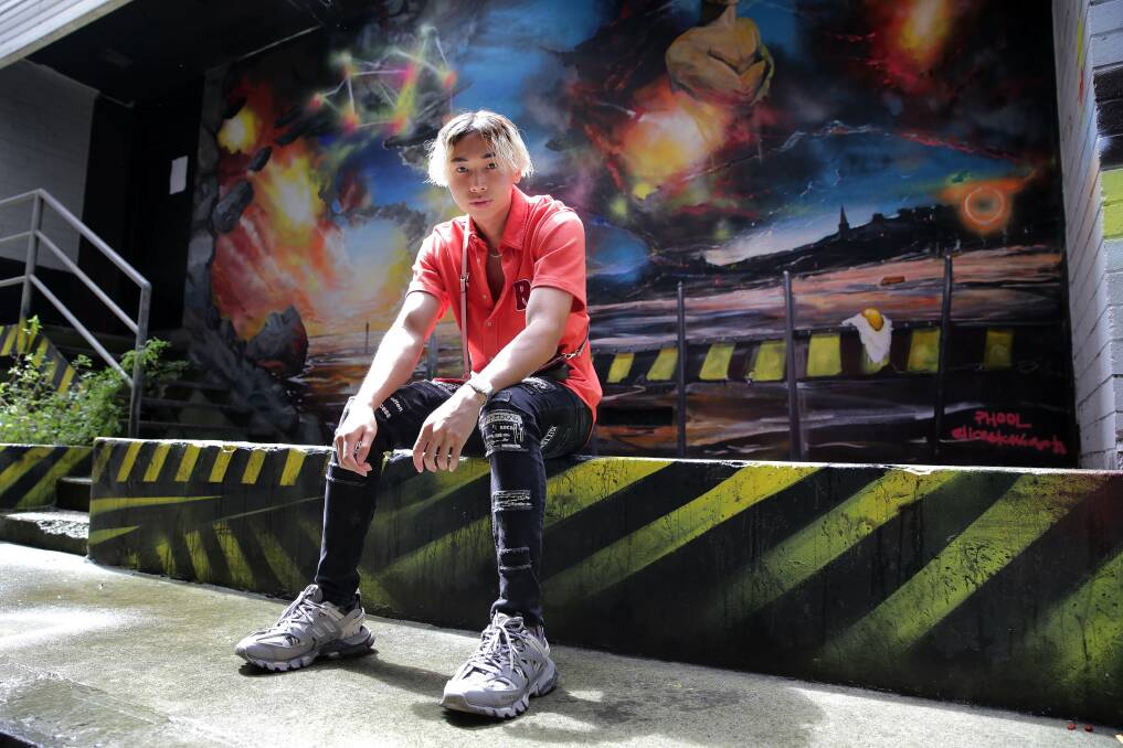 Riding the comic wave: Andy Peng, known as @andythesk on TikTok, has a huge following on social media with his prank videos. Picture: John Veage