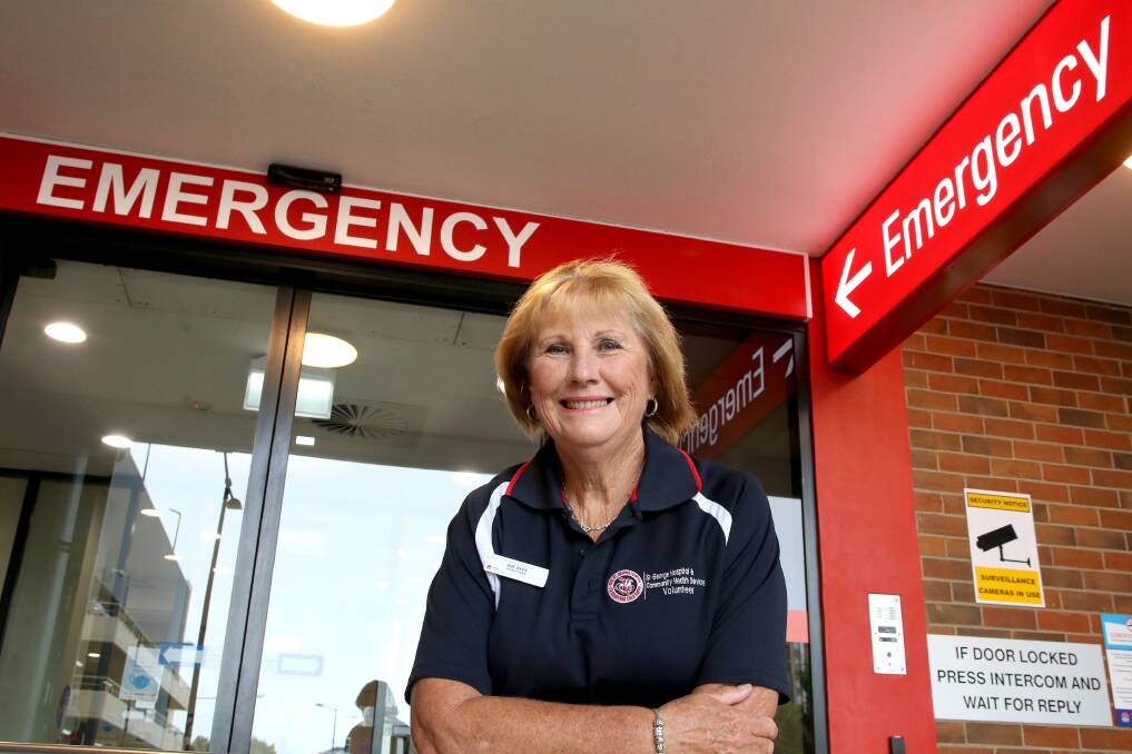 St George Hospital emergency department volunteer Sue Rose, provides comfort to patients. Picture supplied