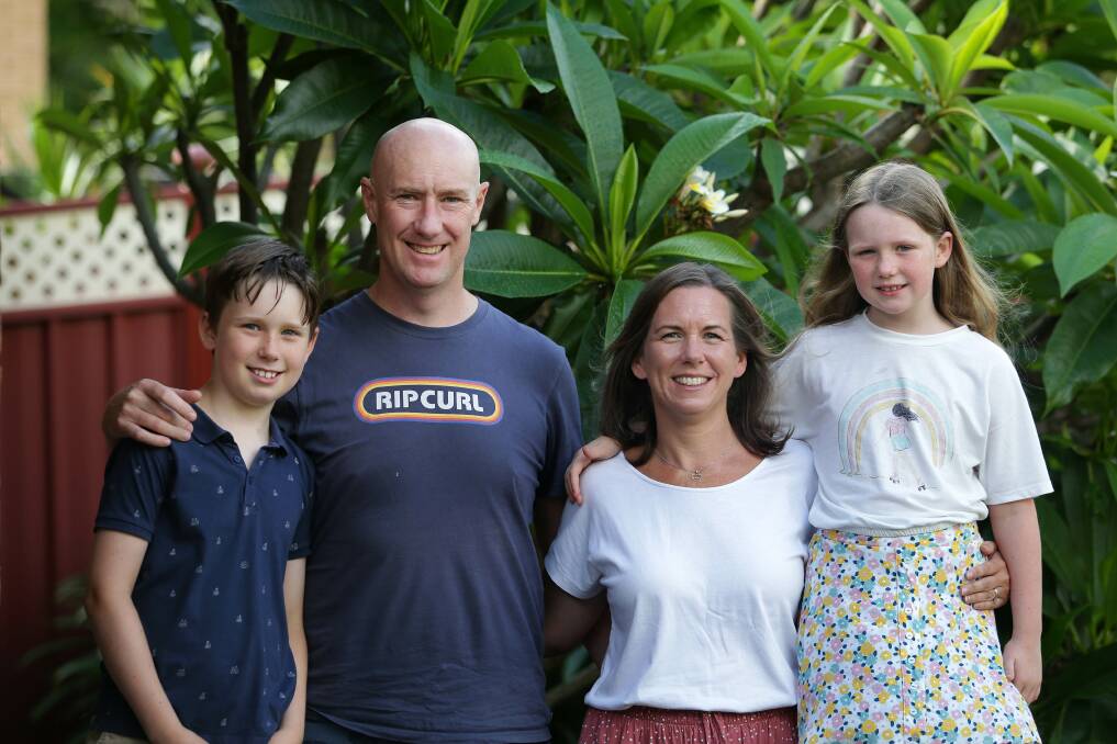 Proud Australians: Simon and Helen Briddon and their children Ethan, nine, and Freya, seven, become Australian citizens on January 26. Picture: John Veage 