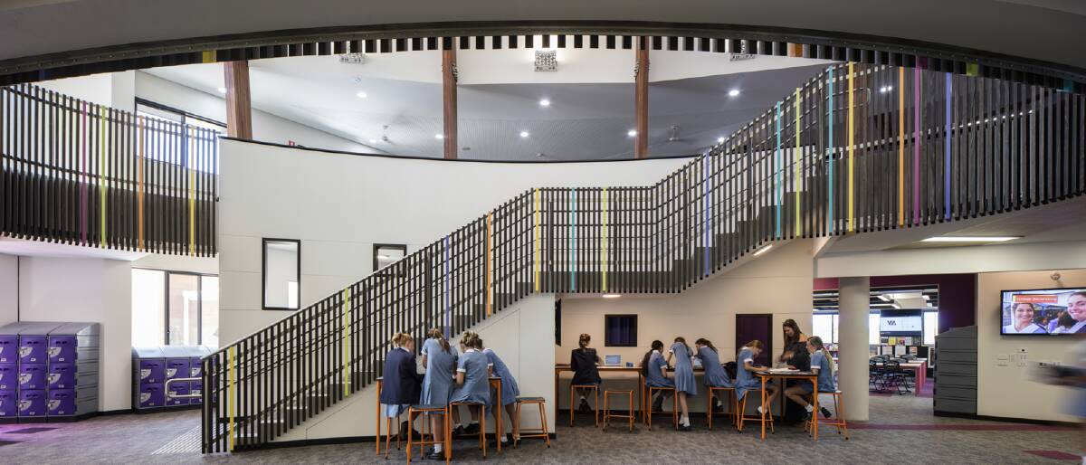 Colour hub: Our Lady of Mercy College Burraneer impresses with its design concept. Picture: Brett Boardman