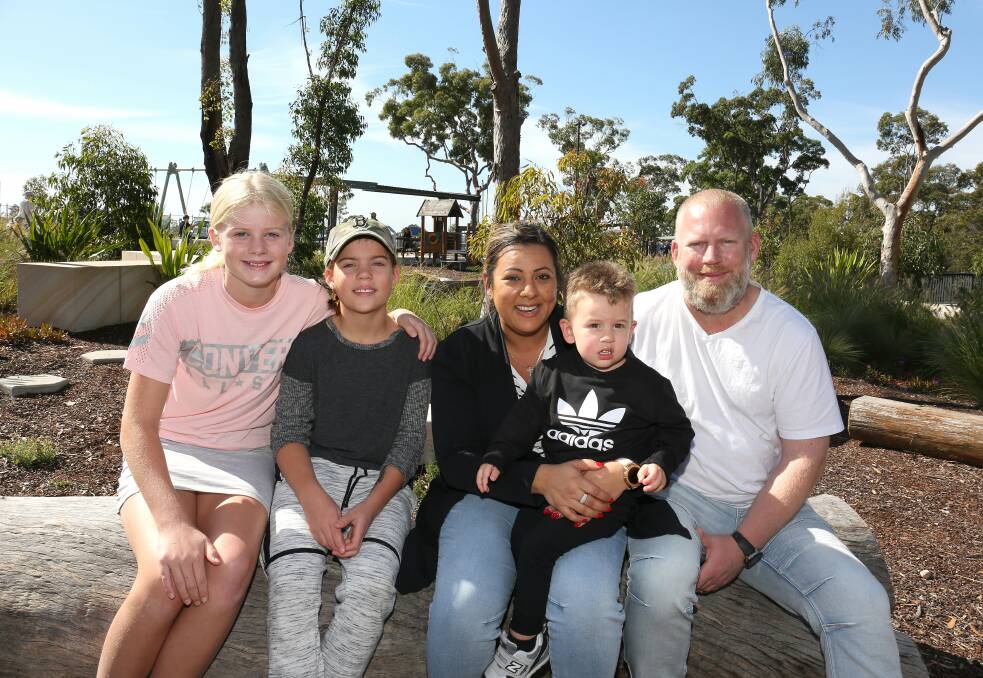 Community feel: Future Barden Ridge residents, the Kiddle family, welcome the suburb's latest outdoor recreational facilities. 