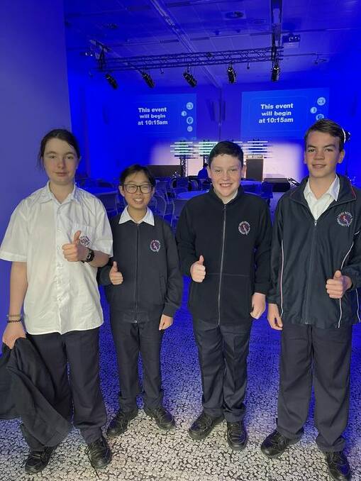 Lucas Heights Community School students Jethro, Xavier, Oliver and Liam excelled in a design challenge recently. Picture supplied