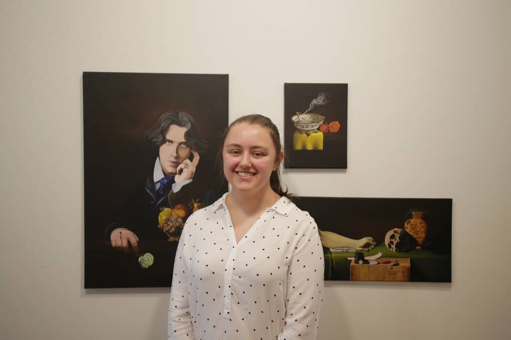 Wall project: Blakehurst High School's Ria Stephenson features in Art Rules, with her creation, De Profundis. Picture: Chris Lane