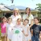 The Point Preschool Director Catherine Lee and educator Megan Walsh pictured with children. The preschool is seeing some significant savings thanks to their solar project. Picture by Chris Lane