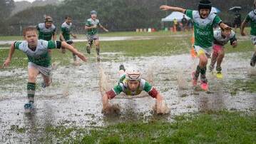 This football game was little more muddy than usual at Woolooware on the first day of winter. Picture supplied