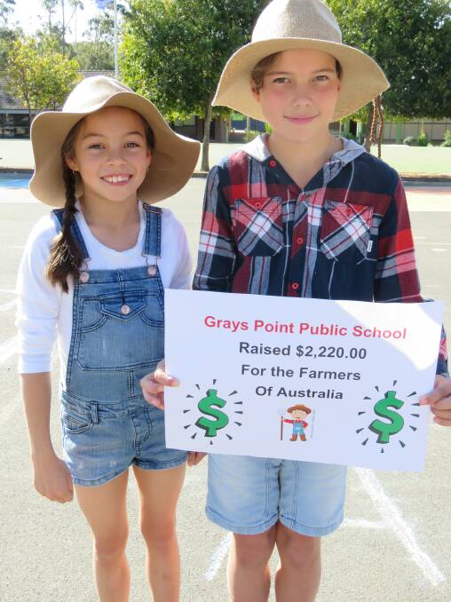 Two pupils from Grays Point Public School led a fundraising drive for farmers.