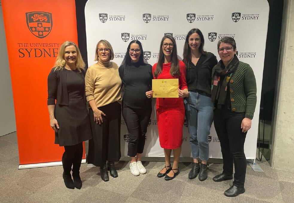 The University of Sydney PhD student and senior speech pathologist from Cerebral Palsy Alliance at Penshurst, Amanda Khamis (pictured fourth from left) won a thesis competition for her innovative study into infants and a swallowing/chewing condition.