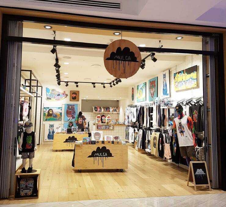 Mulga hub: The artist's pop-up shop is open until the end of 2018 at Westfield Miranda.