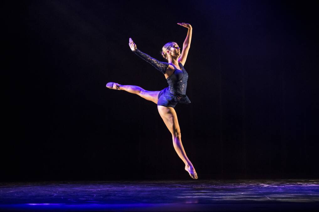 On pointe: Engadine High School graduate Jessica O'Meara leaps into HSC success at The Everest Theatre, Chippendale. Picture: Anna Warr