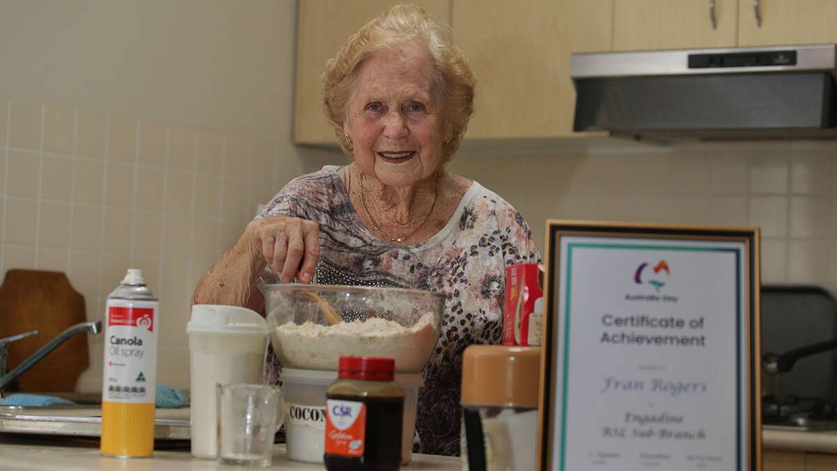 Care packages and thousands of Anzac biscuits: Fran's connection with people serving in the military goes right back to the cousin she lost when the supply ship he served on sank in WW2. Photo: John Veage.
