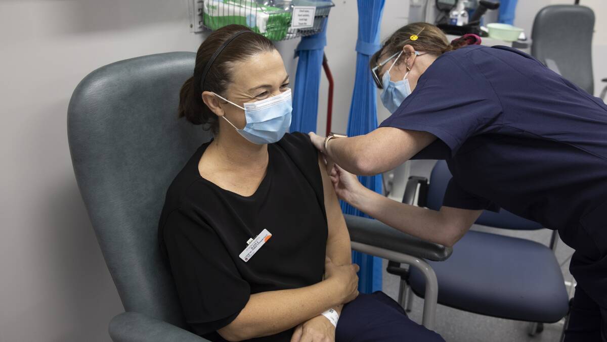 Vaccine rollout: Health workers from St George and Sutherland Shire are among the first to receive COVID-19 jabs this week. Pictures: Supplied